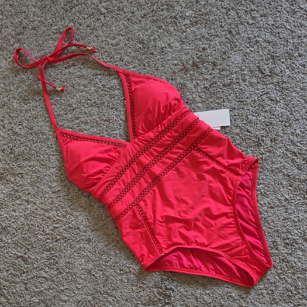 Ella Moss Red Crochet Detail Swimsuit